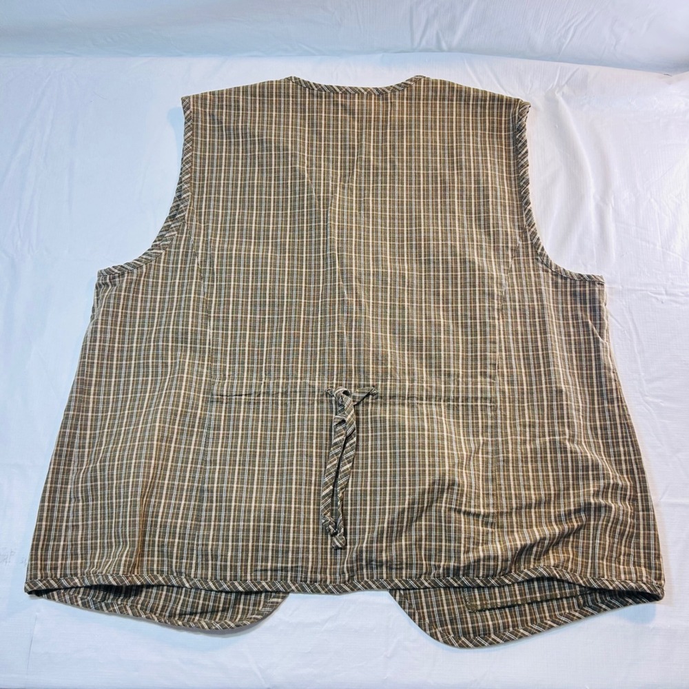 Vintage Elisabeth Liz Claiborne Women Plaid Button Front Vest Cotton Sz XXL - Picture 5 of 7